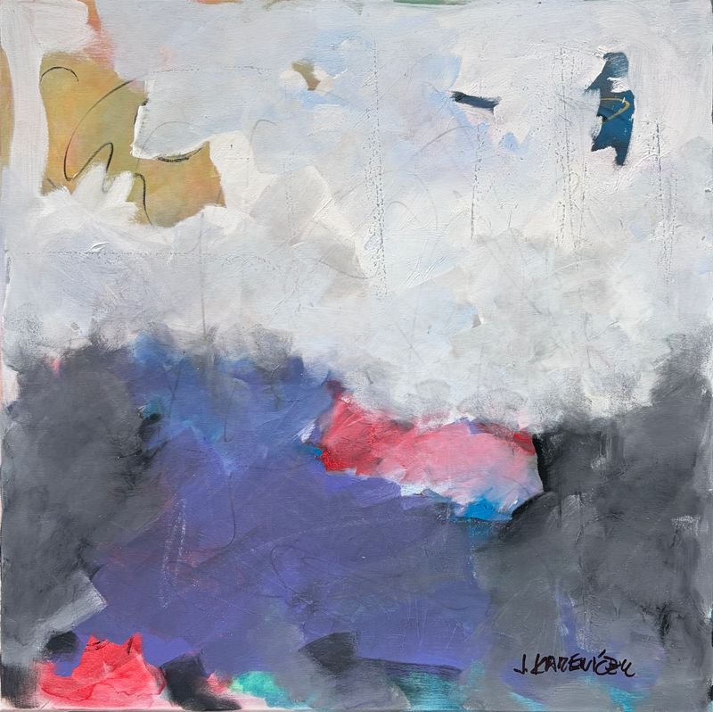 Bílá mlha nad temnotou 104 (Névoa branca sobre a escuridão 104), Jan Kameníček — Canvas, 80 × 80 cm