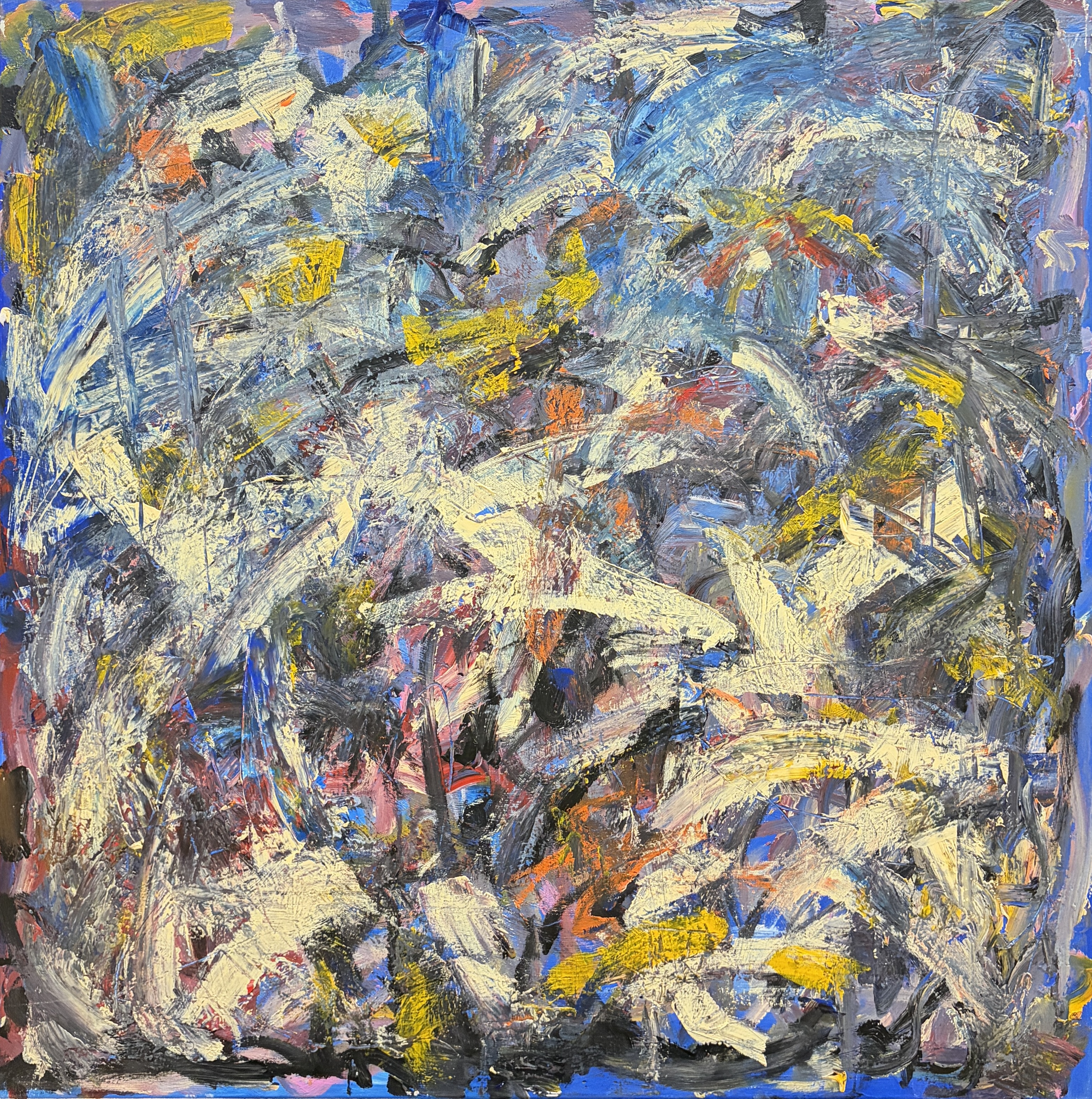 Bílé oblouky 290., Jan Kameníček — Acrylic, Expressionism, Canvas — 80 × 80 cm