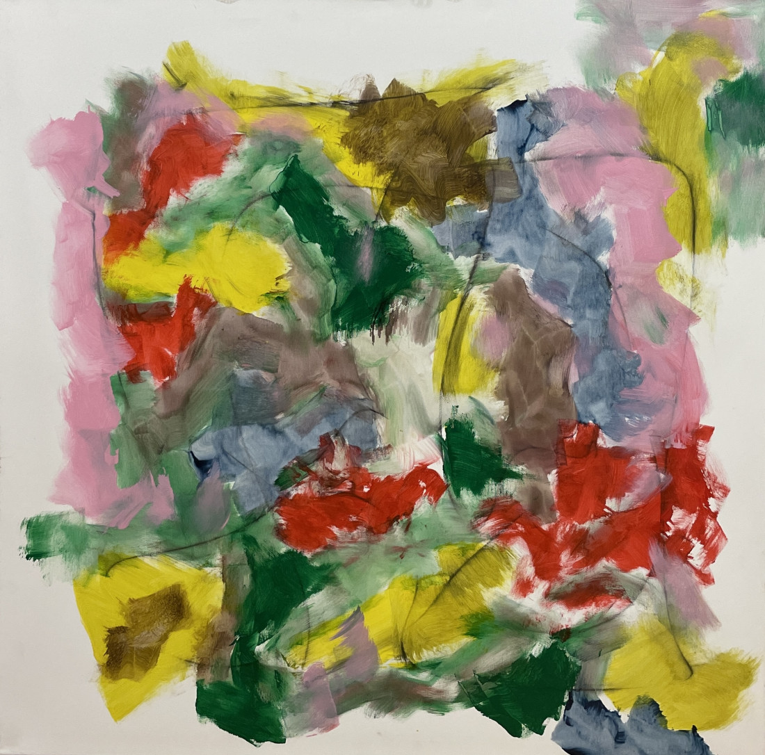 Jarní zahrada 301, Jan Kameníček — Acrylic, Abstract, Canvas — 100 × 100 cm