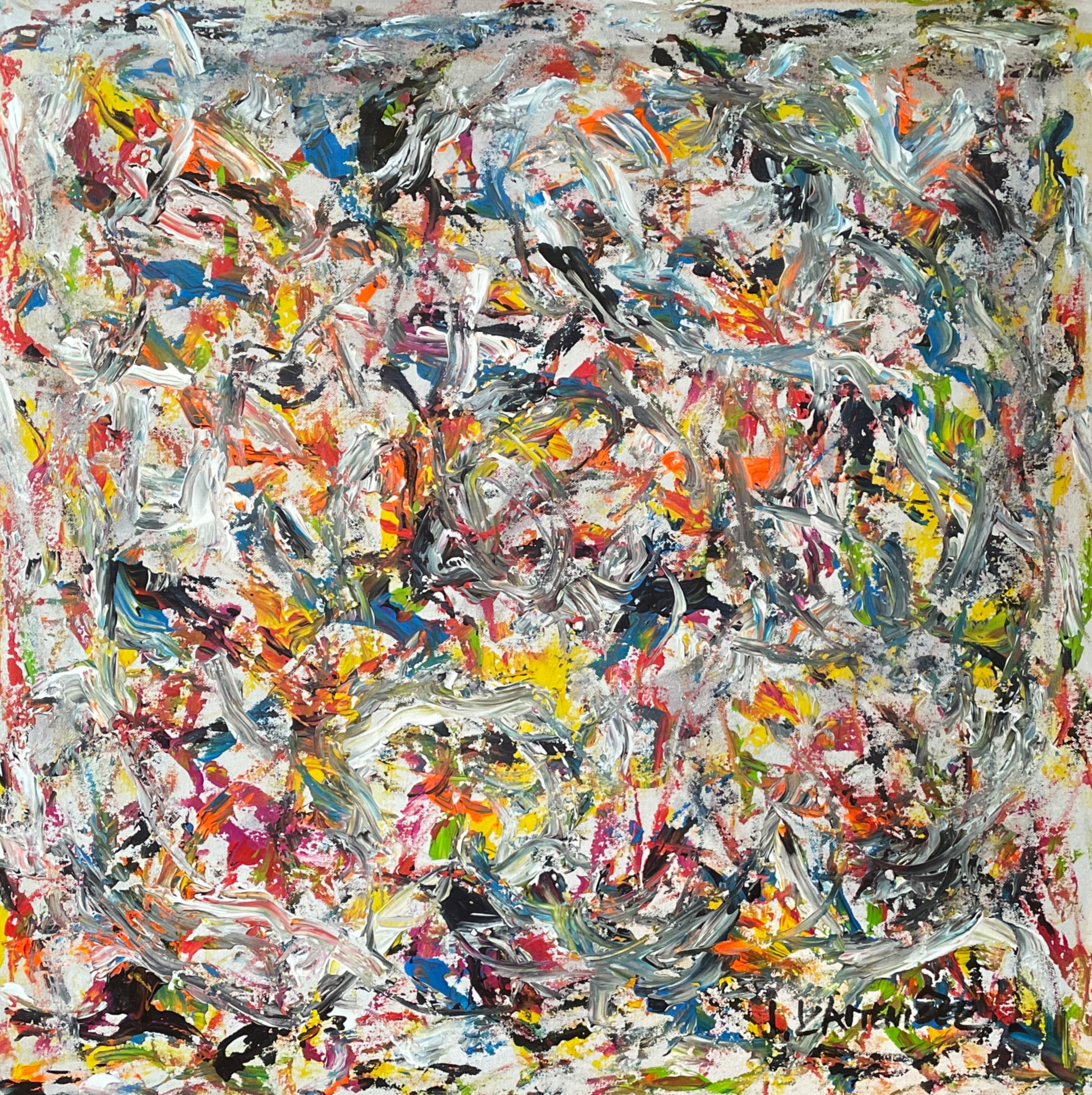 Okamžiky, Jan Kameníček — Acrylic, Abstract, Canvas — 80 × 80 cm