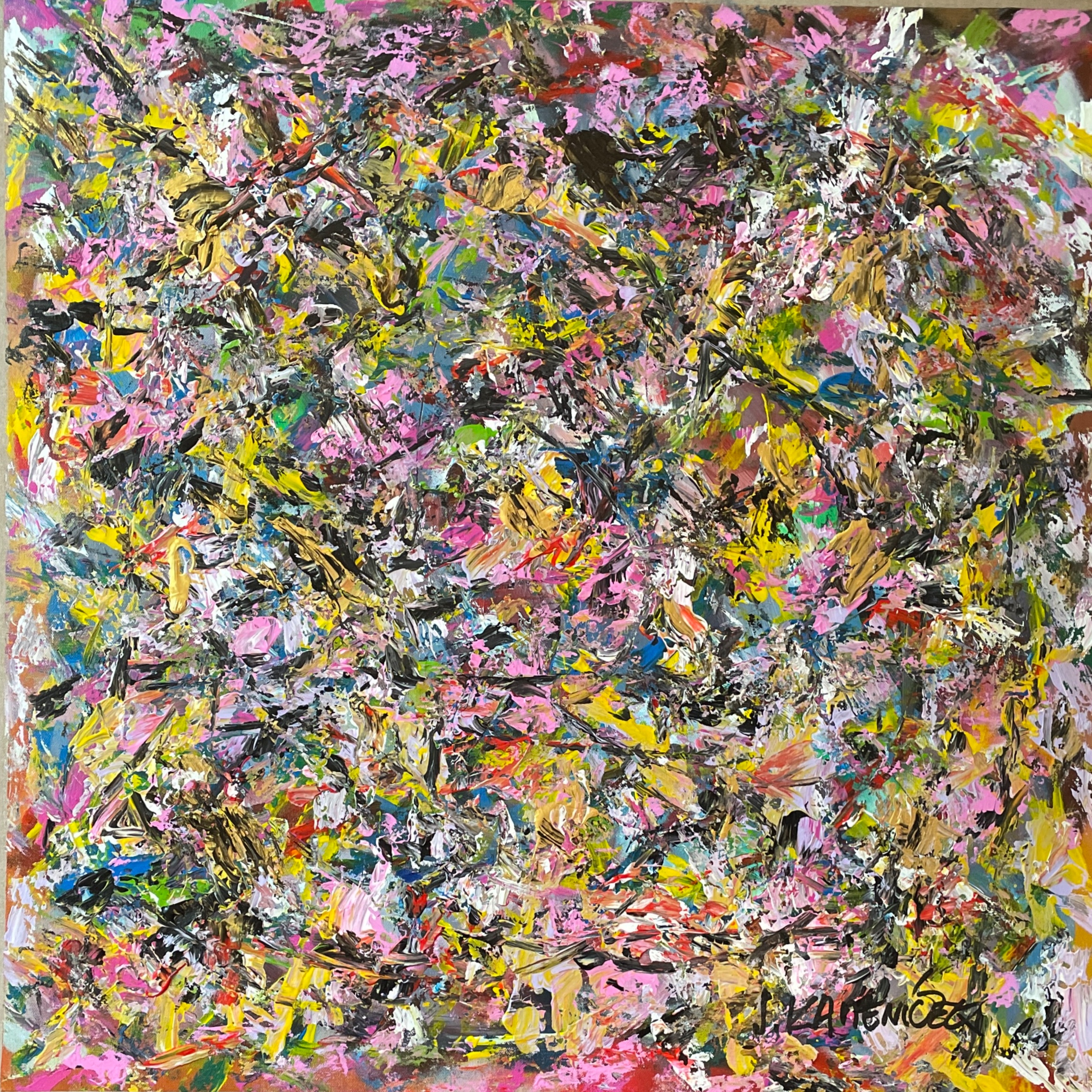 Okamžiky II., Jan Kameníček — Acrylic, Abstract, Canvas — 80 × 80 cm