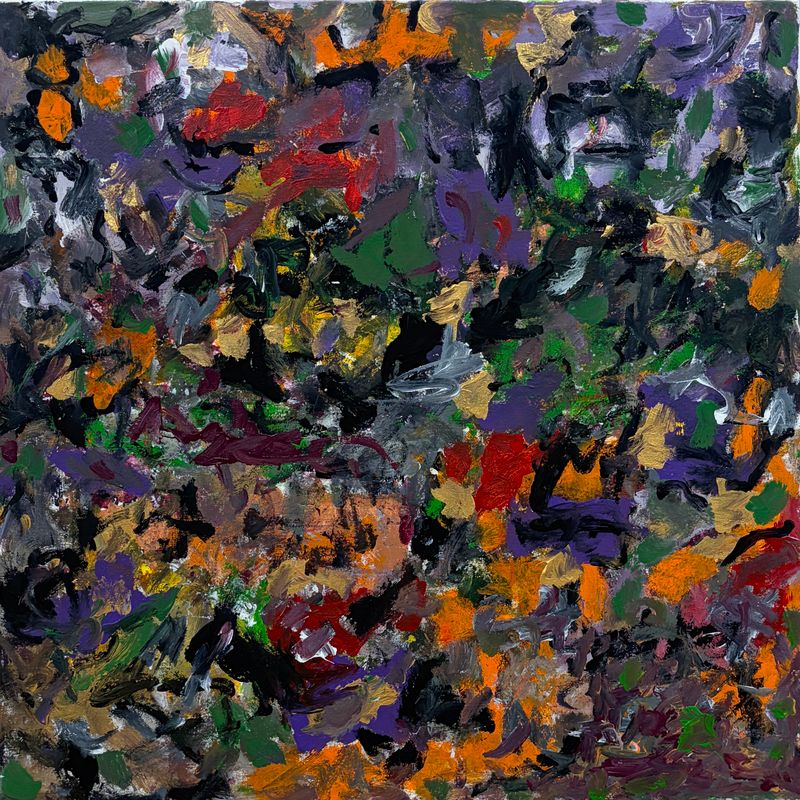 Tmavá zahrada 221 (El jardín oscuro 221), Jan Kameníček — Lienzo, 80 × 80 cm