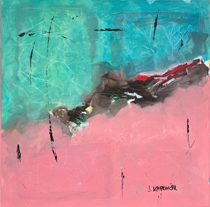 Tyrkysový příliv 105 (Maré Turquesa 105), Jan Kameníček — Canvas, 80 × 80 cm