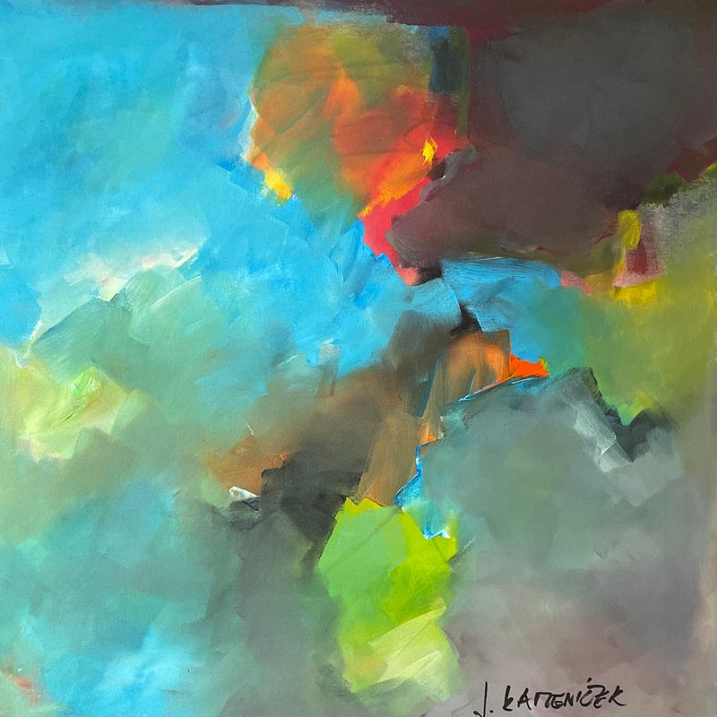 V bouři, Jan Kameníček — Plátno, 80 × 80 cm
