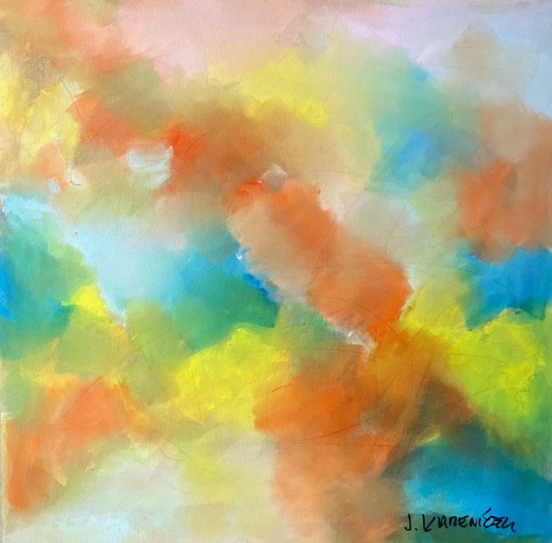 Ve žluté náladě 234, Jan Kameníček — Plátno, 80 × 80 cm