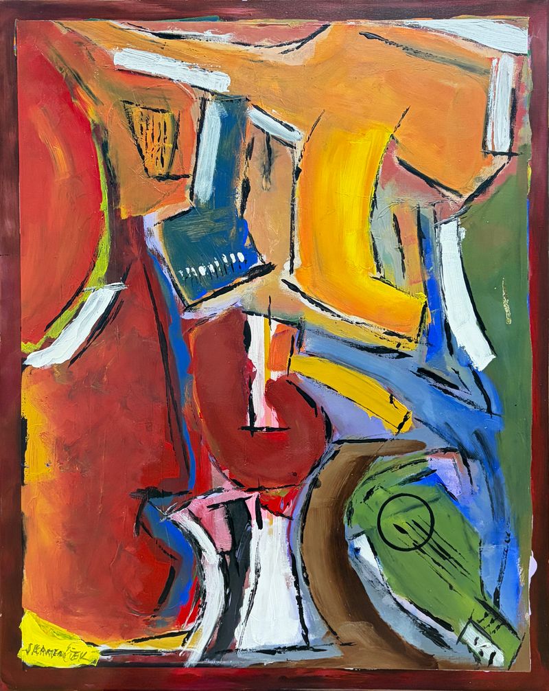 Zelený kruh 288 (Círculo verde 288), Jan Kameníček — Lienzo, 80 × 100 cm