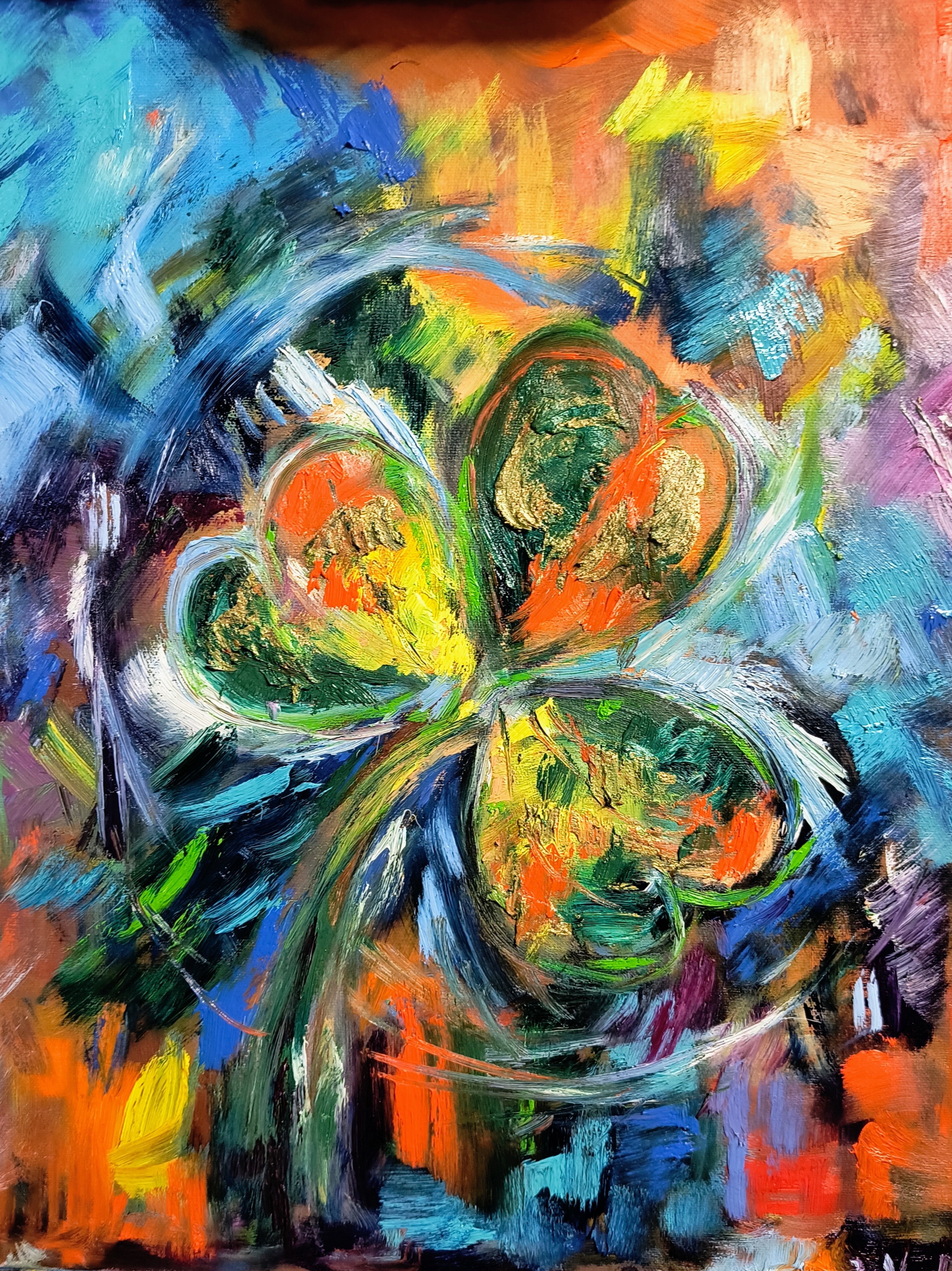 Štěstí, Jaroslav Velčovský — Oil Painting, Abstract, Canvas — 40 × 50 cm