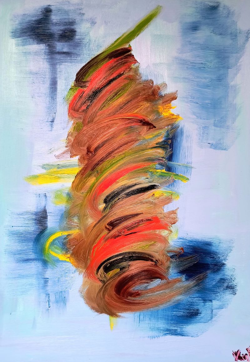Stoupající sloup (Coluna ascendente), Jaroslav Velčovský — Canvas, 50 × 70 cm