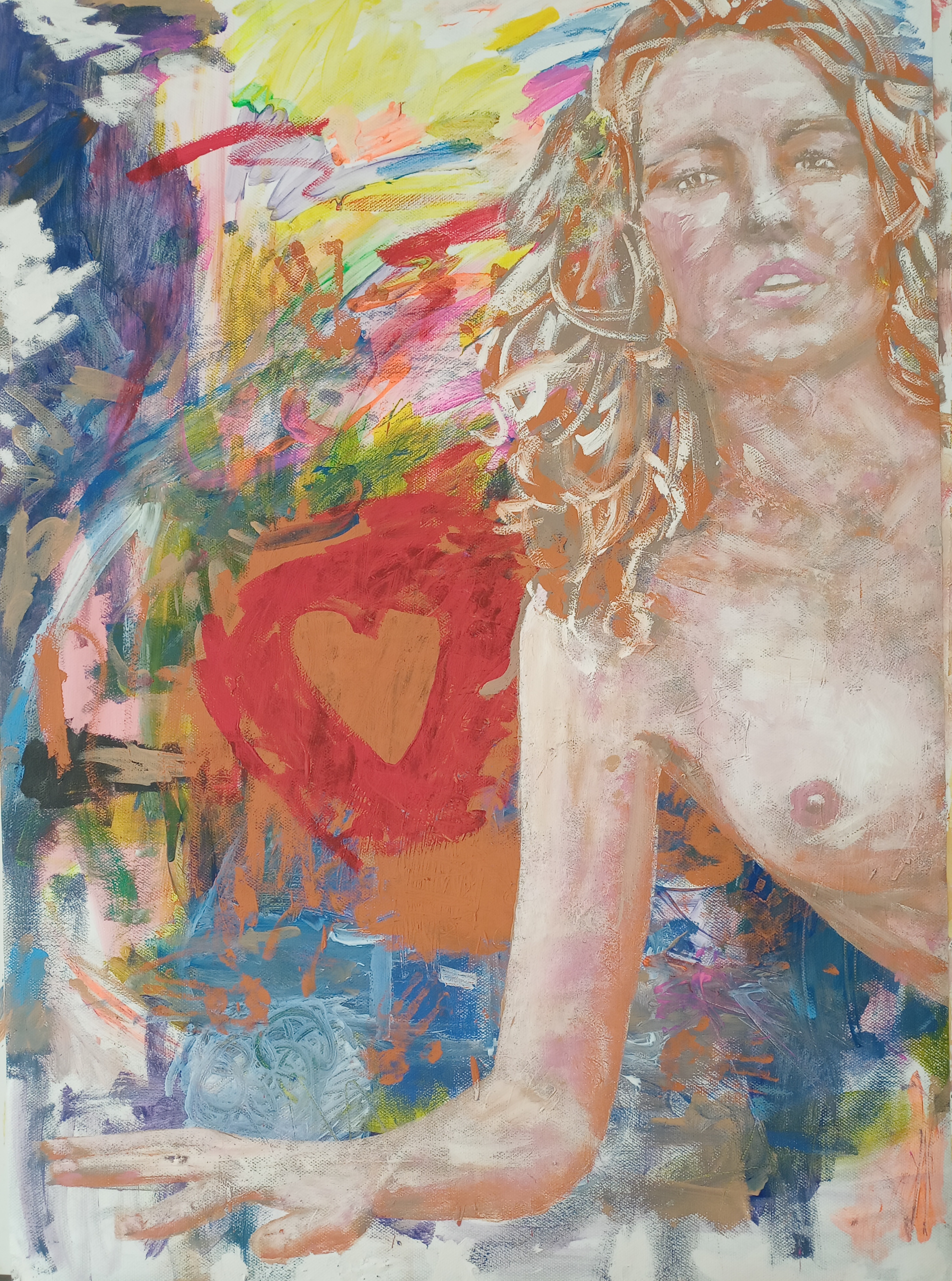 Žena 10, Josef Čermák — Acrylic, Figurative, synthetic fabric — 108 × 150 cm
