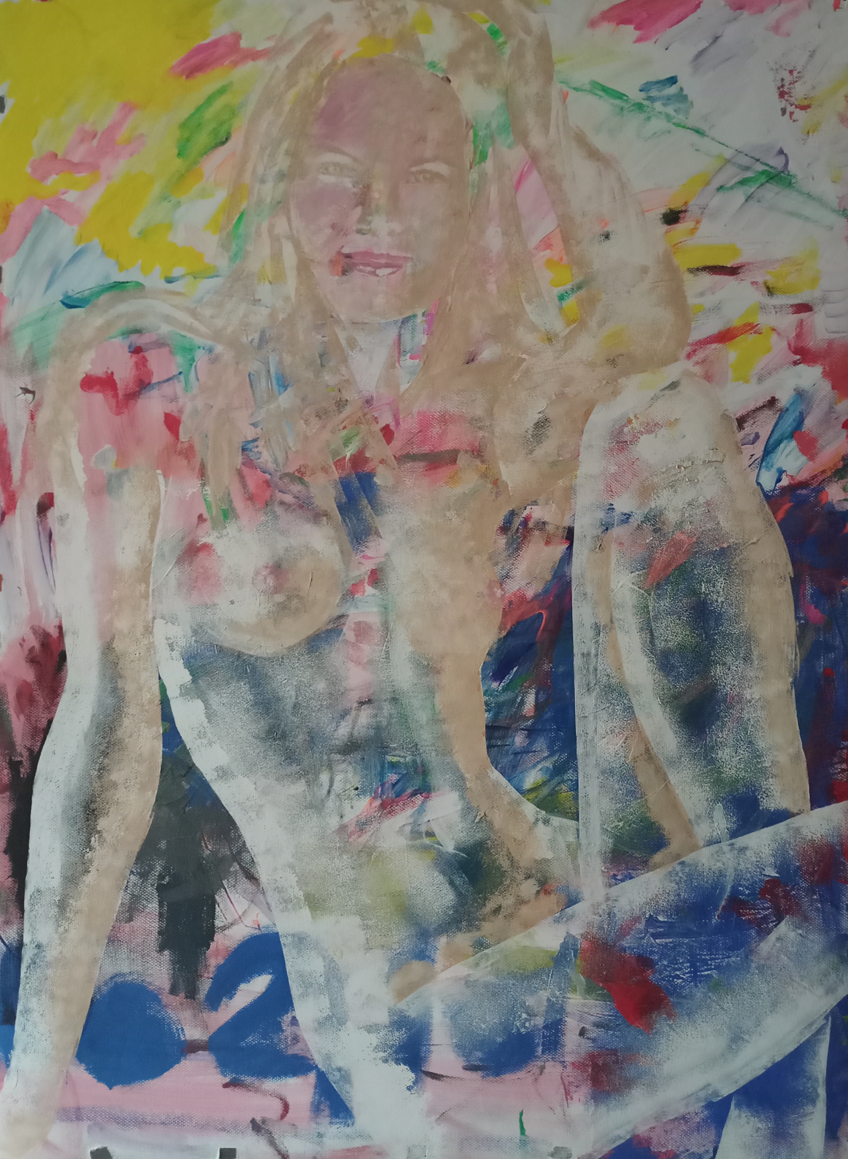 Žena 14, Josef Čermák — Acrylic, Figurative, synthetic fabric — 108 × 150 cm