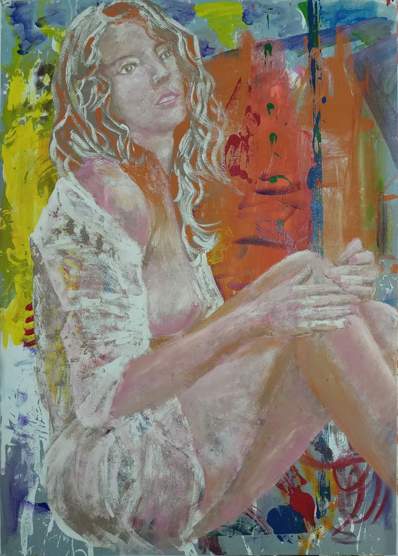Žena 2, Josef Čermák — syntetická tkanina, 108 × 150 cm