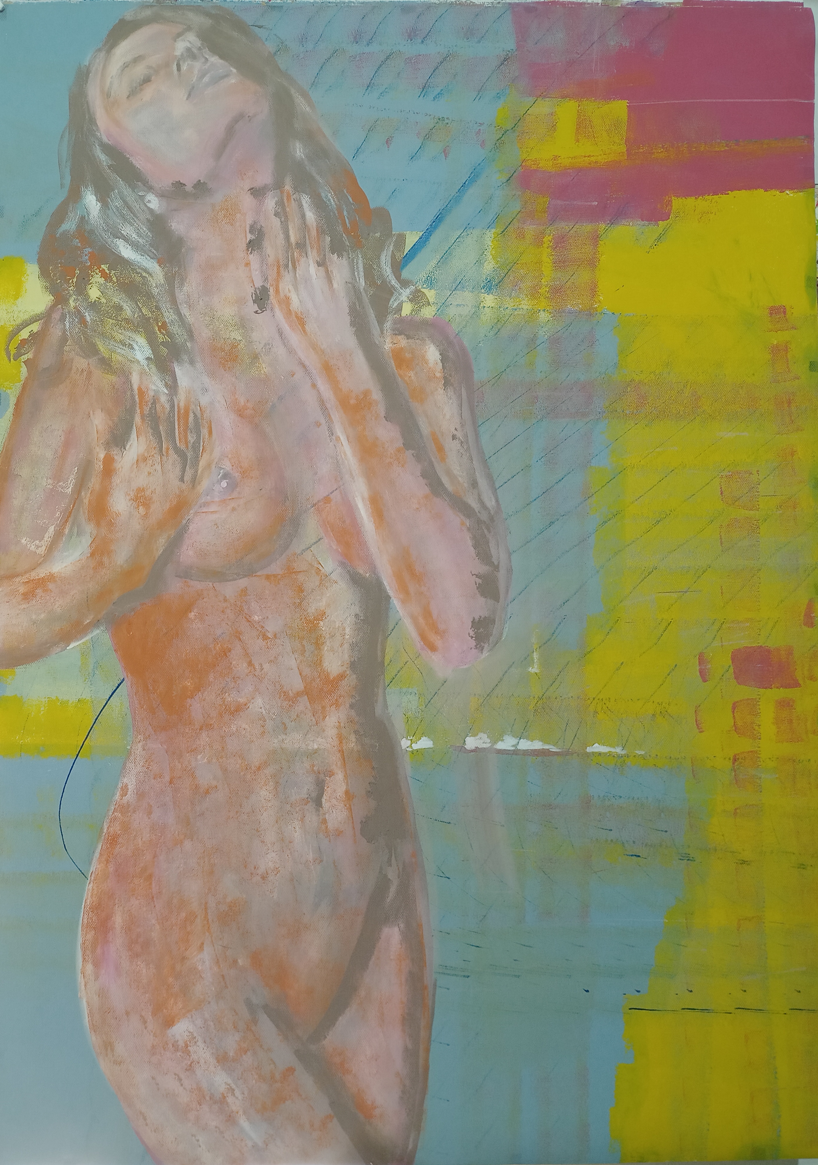 Žena 4, Josef Čermák — Acrylic, Figurative, synthetic fabric — 150 × 210 cm