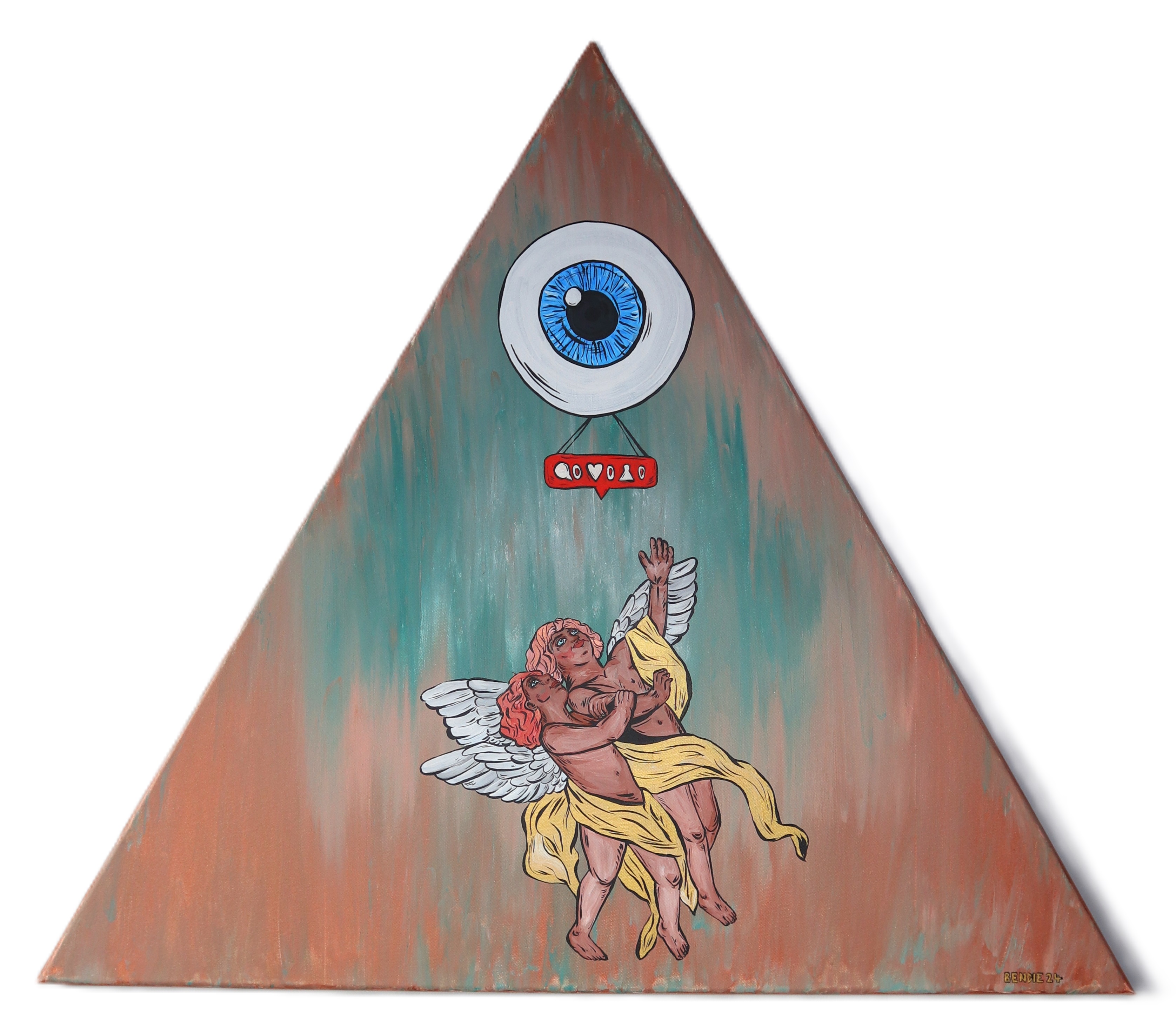 Proč jen na oko, Klaudie Švrčková — Mixed Media, Pop Art, Canvas — 90 × 90 cm