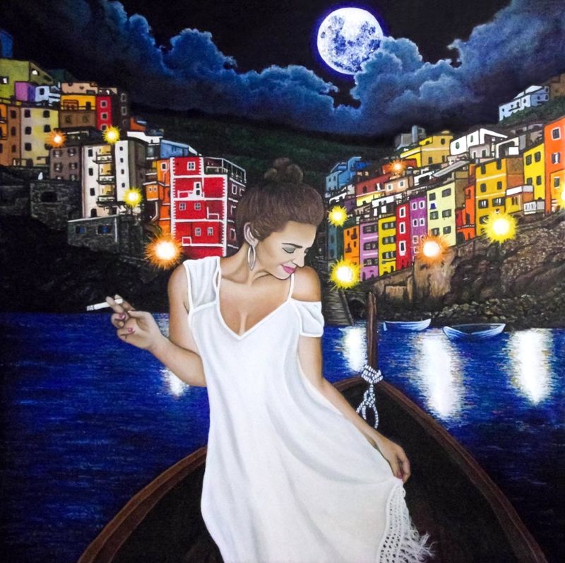Happiness, Kryštof Novotný — Plátno, 100 × 100 cm