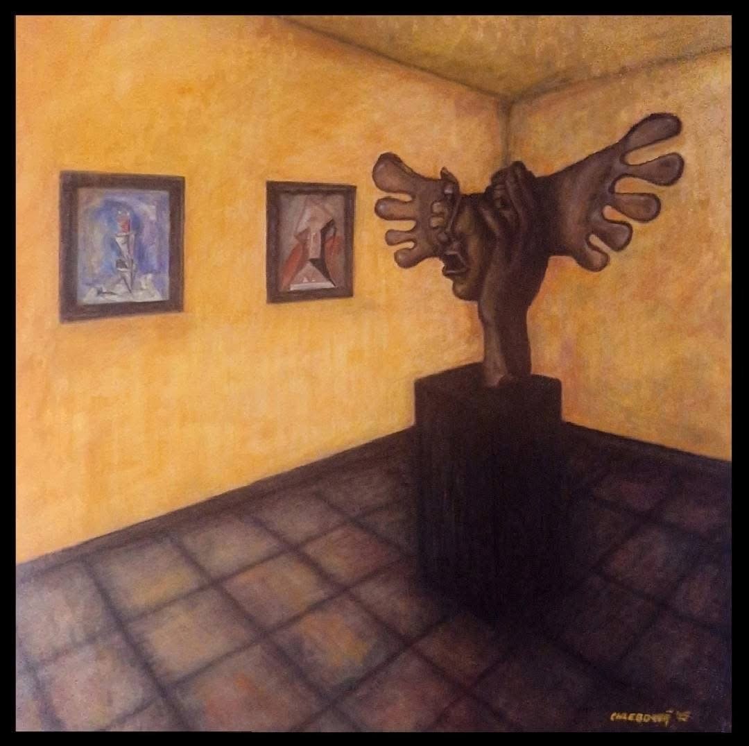 ÚDIV, Ladislava Chlebdová — Olajfestmény, Absztrakció, Vászon — 70 × 70 cm