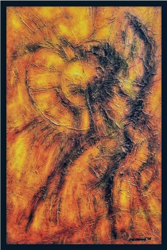VÝCHOD SLUNCE, Ladislava Chlebdová — Vegyes technika, Absztrakció, Vászon — 40 × 60 cm
