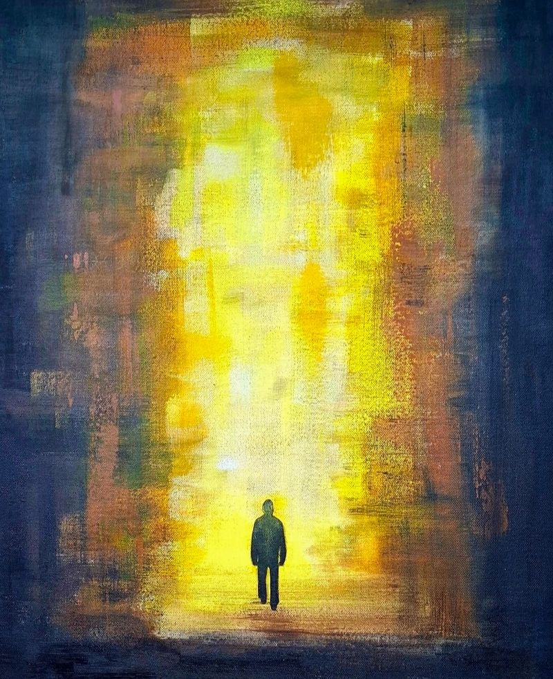 Cesta ke světlu, Lenka Wenzelová — Plátno, 50 × 59.6 cm
