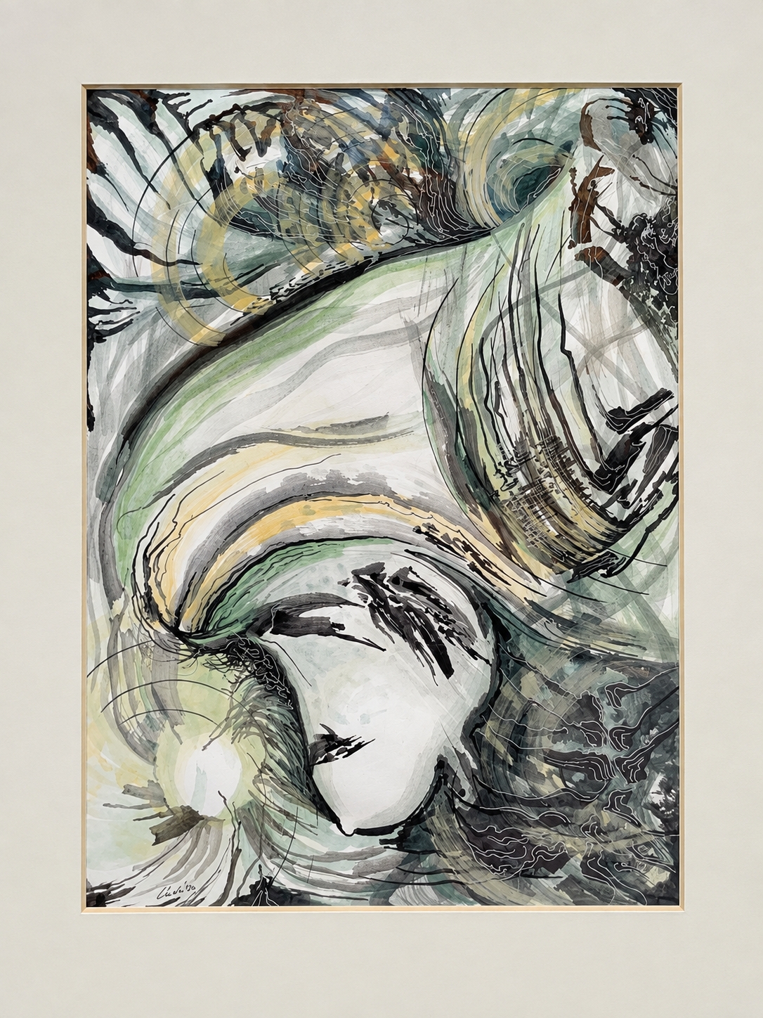 Iný svet, Ľudovít Ševčík — Watercolor, Abstract, Paper — 30 × 40 cm