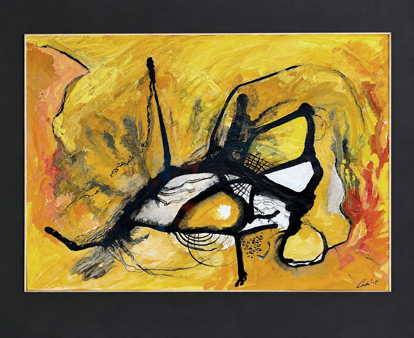 Spútaní dobou, Ľudovít Ševčík — Mixed Media, Expressionism, Paper — 40 × 30 cm
