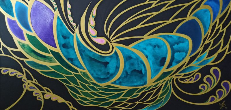 Dubaj, Marcella Beltrami — Plátno, 140 × 70 cm