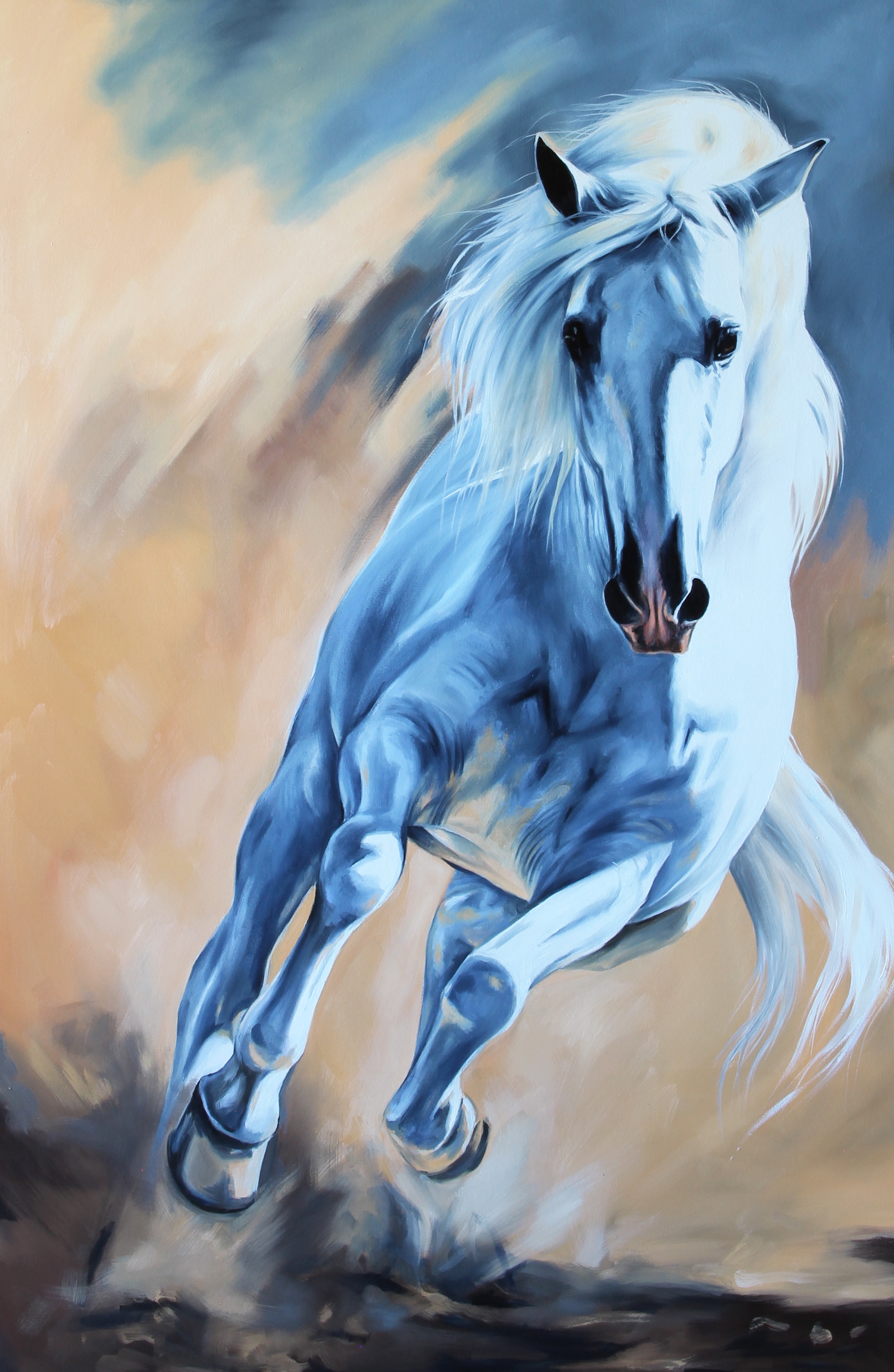 Horse  Summer energy II, Marie Madej — Oil Painting, Expressionism, Canvas — 80 × 120 cm