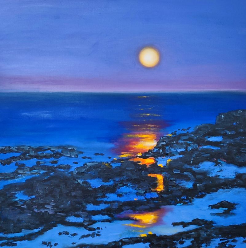 Blue Reverie | Modrý sen, Marina Dowden — Plátno, 60 × 60 cm