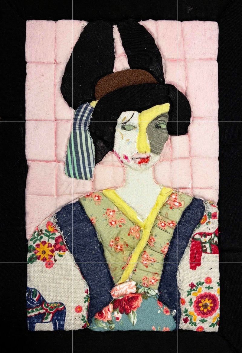 Geisha, Miri — Textil, 21 × 30 cm