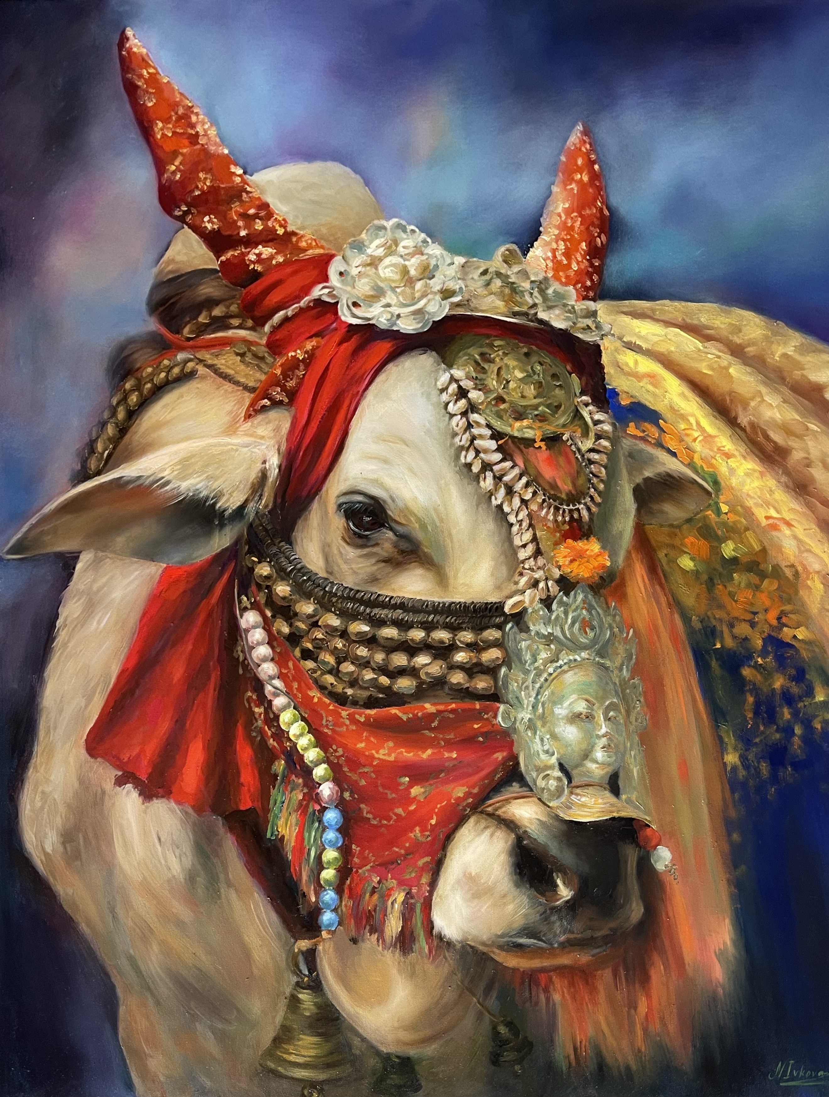 The Bull of Heaven, Natalia Ivkova — Oil Painting, Realism, Canvas — 80 × 100 cm