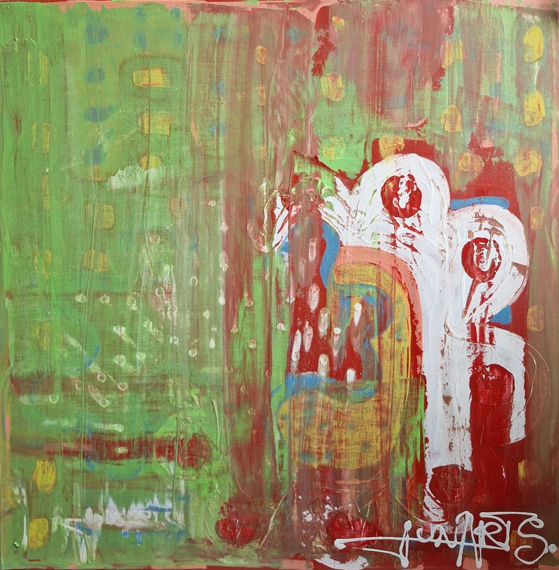 The Microscopic Pulse, Natália Junasová — Plátno, 85 × 85 cm