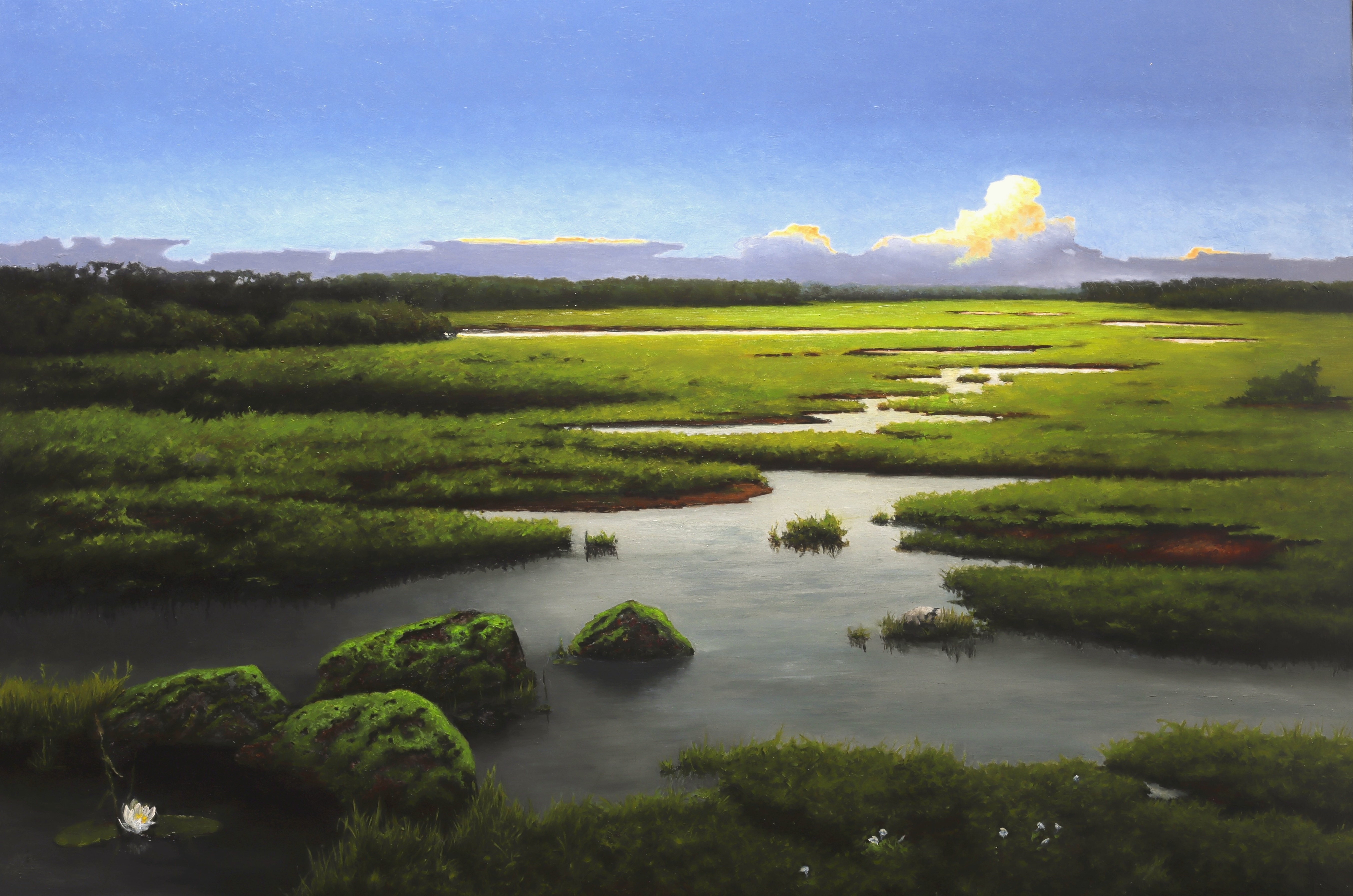 Ve stínu zelených kamenů, Oleg Baulin — Oil Painting, Realism, Canvas — 120 × 80 cm