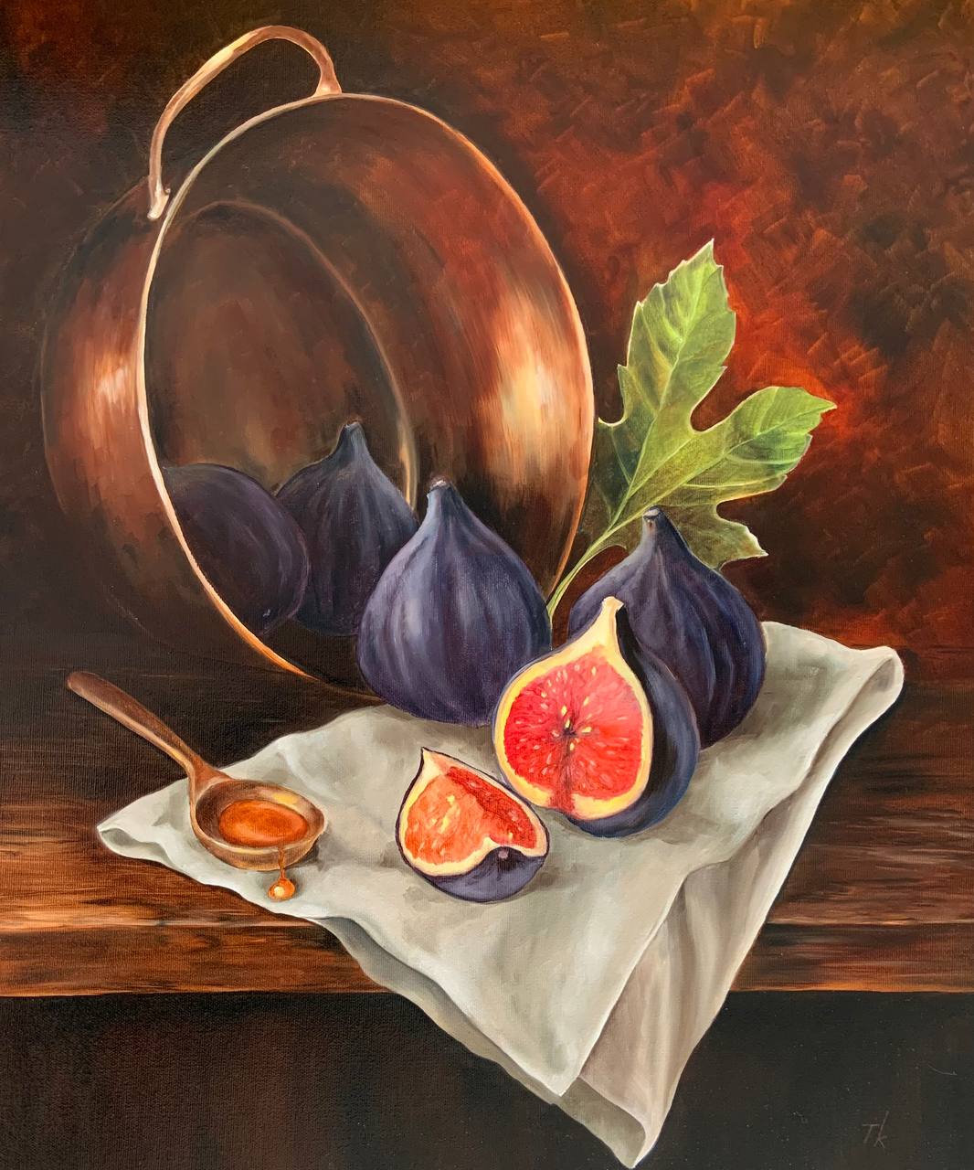 Fíky, Olga Tkachova — Oil Painting, Impressionism, Canvas — 50 × 60 cm