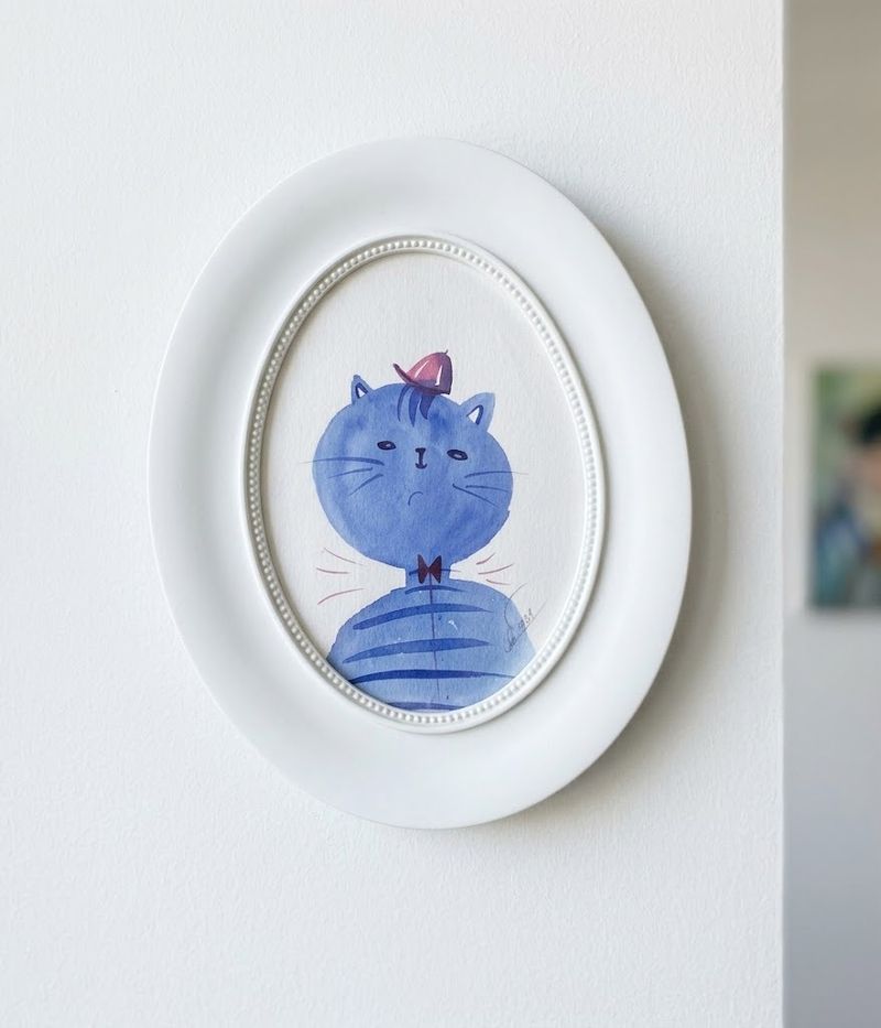 The Curious Cat, Olga Y — Papír, 20 × 24 cm
