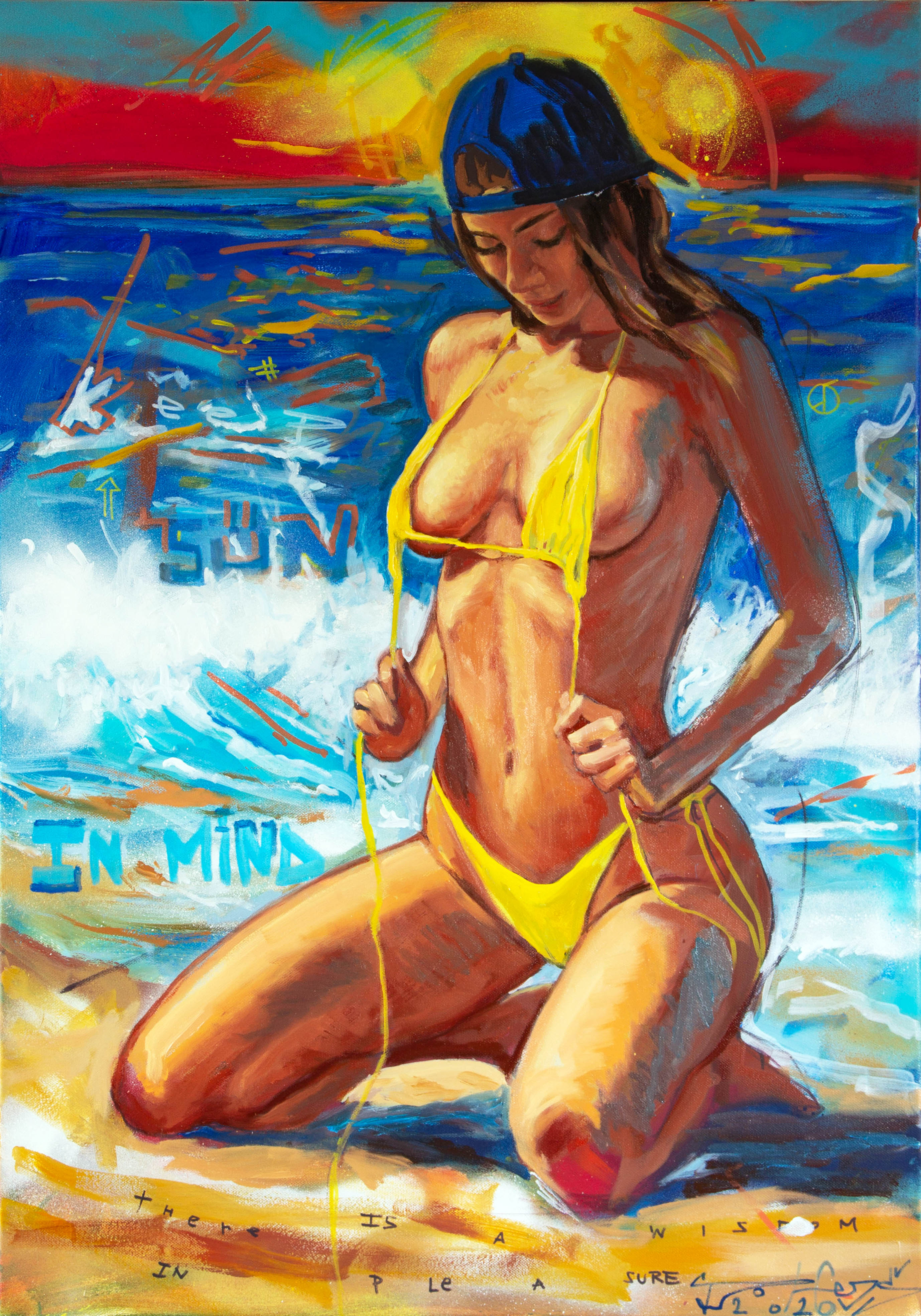Vzpomínka na léto 1, Pavel Dolejš — Oil Painting, Expressionism, Canvas — 70 × 100 cm