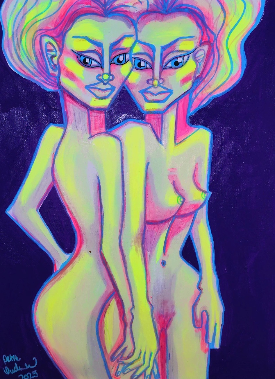 Alter ego, Petra Ondrackova — Acrylic, Fauvism, Canvas — 30 × 40 cm