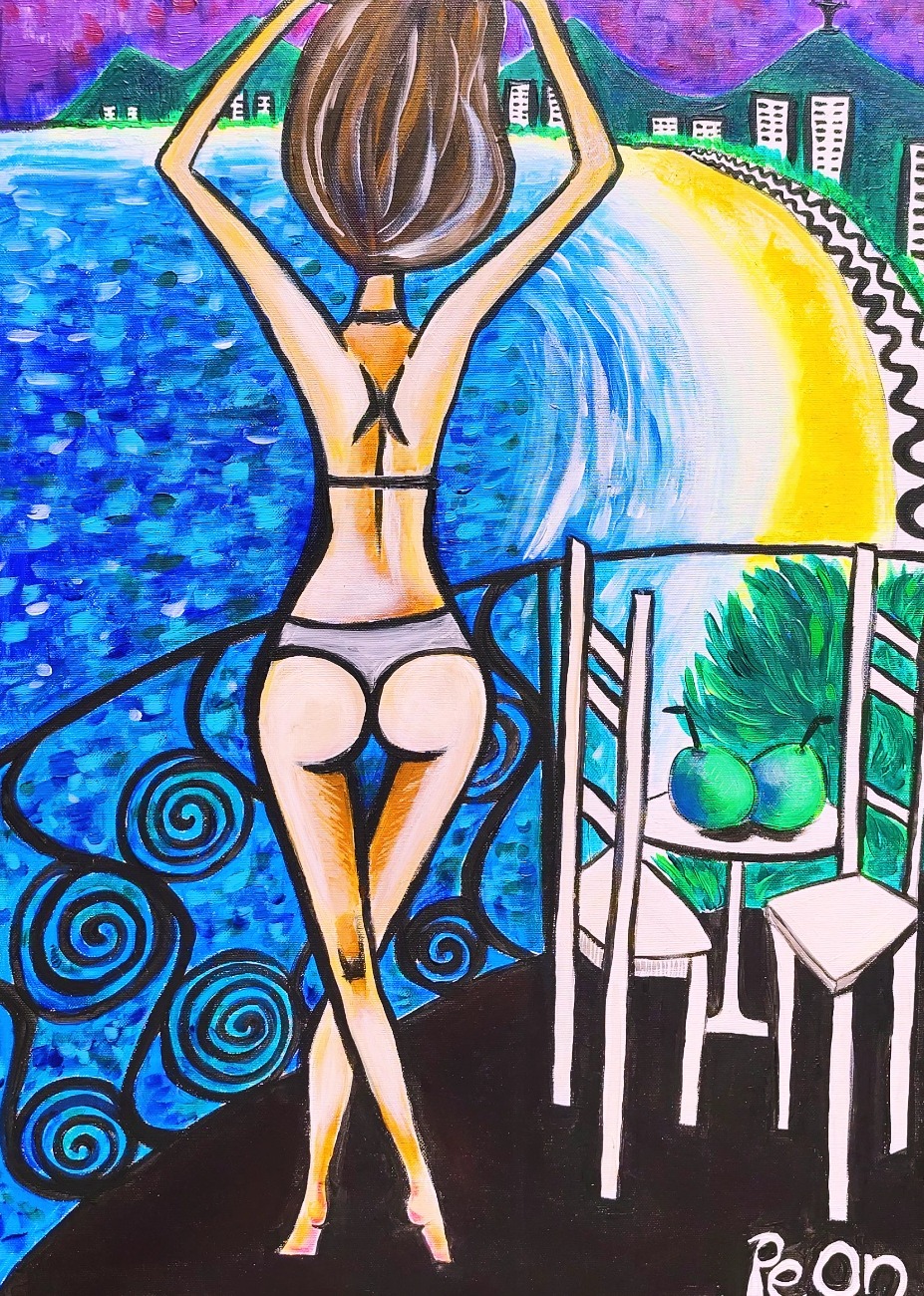 Dobré ráno Rio, Petra Ondrackova — Acrylic, Fauvism, Canvas — 50 × 70 cm