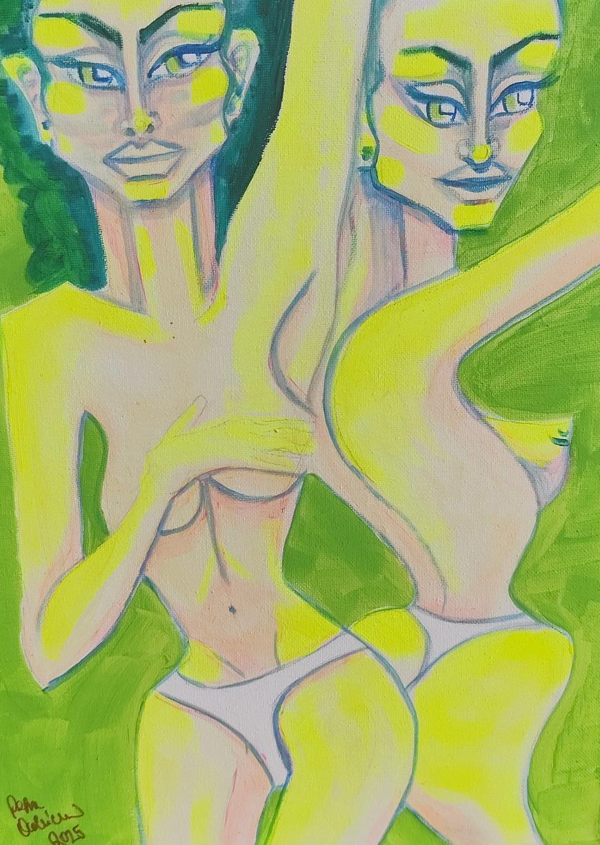 Jealousy, Petra Ondrackova — Acrylic, Figurative, Canvas — 30 × 40 cm