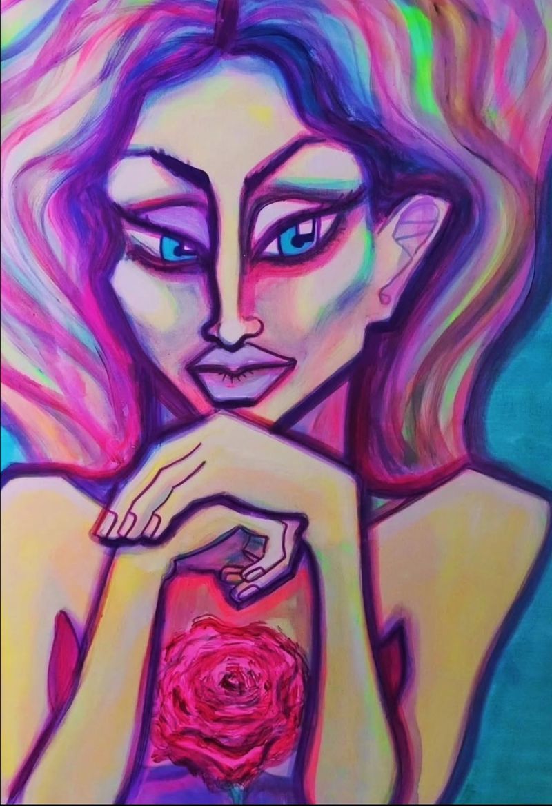 Rosa, Petra Ondrackova — Plátno, 50 × 70 cm