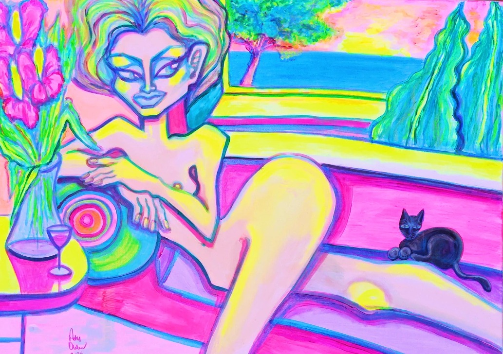 Watching out, Petra Ondrackova — Acrylic, Fauvism, Canvas — 70 × 50 cm