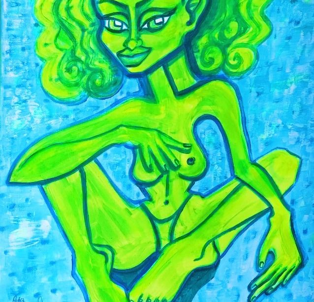 Žába ze Žabin, Petra Ondrackova — Plátno, 40 × 40 cm