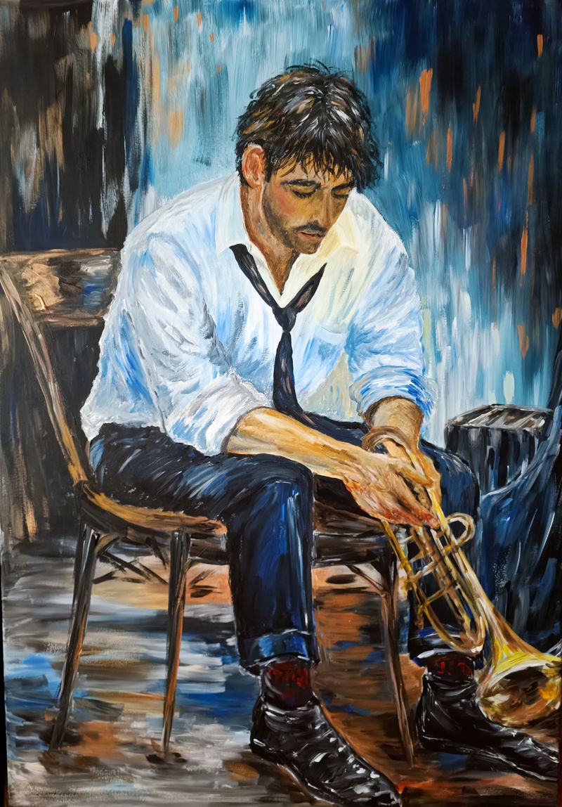 Poslední tón, Renata Janoušková  — Plátno, 70 × 100 cm