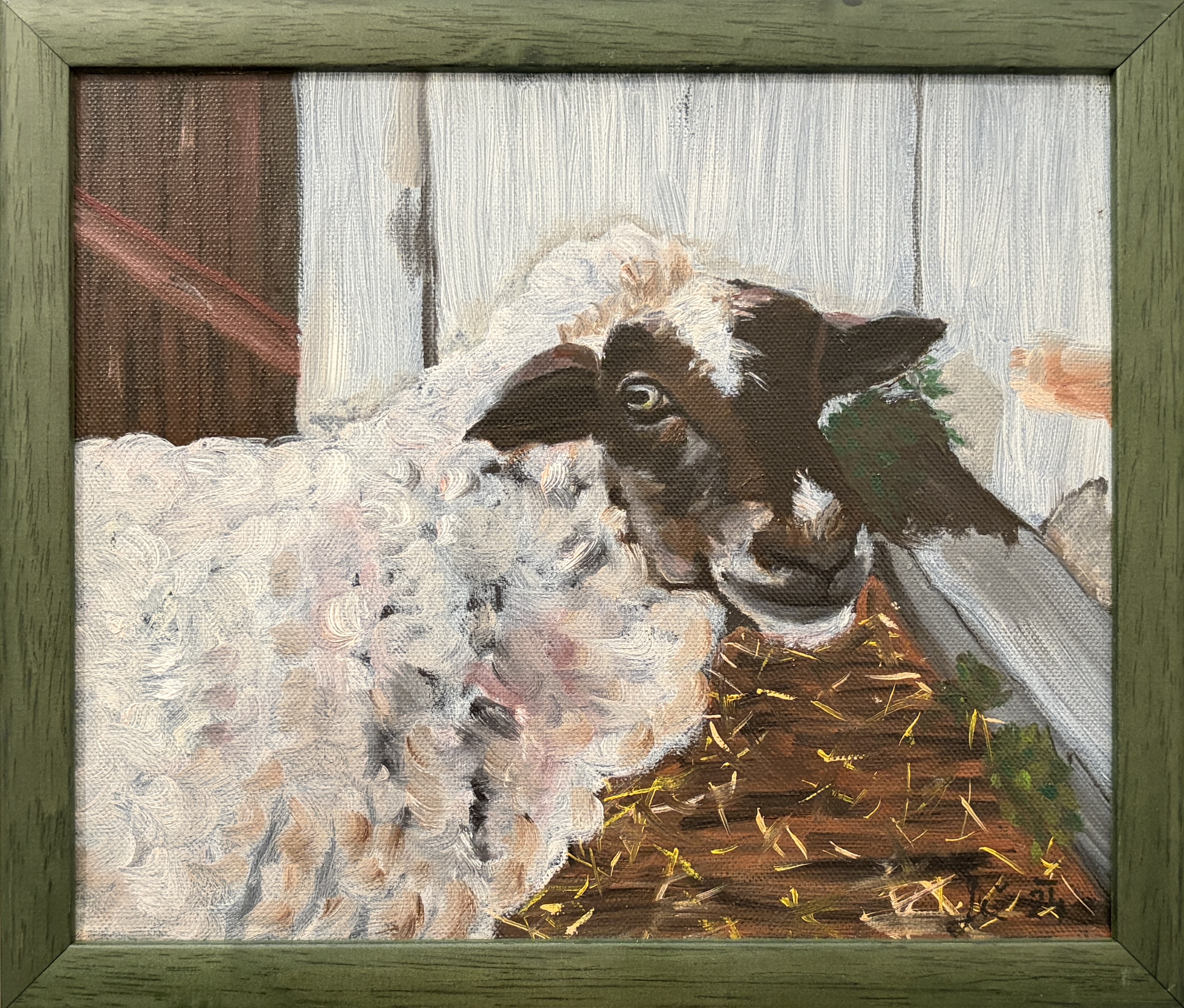 Beran Tom, Renata Ježdíková — Olajfestmény, Realizmus, Vászon — 30 × 25 cm