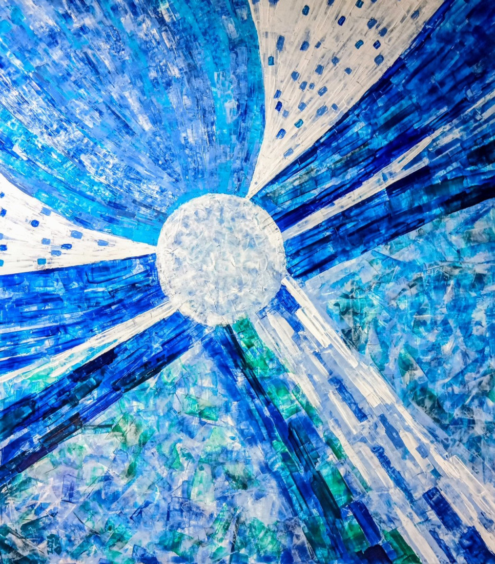 Quasar - symbol Anch, Richard Görög — Acrylic, Abstract, Wood — 80 × 90 cm