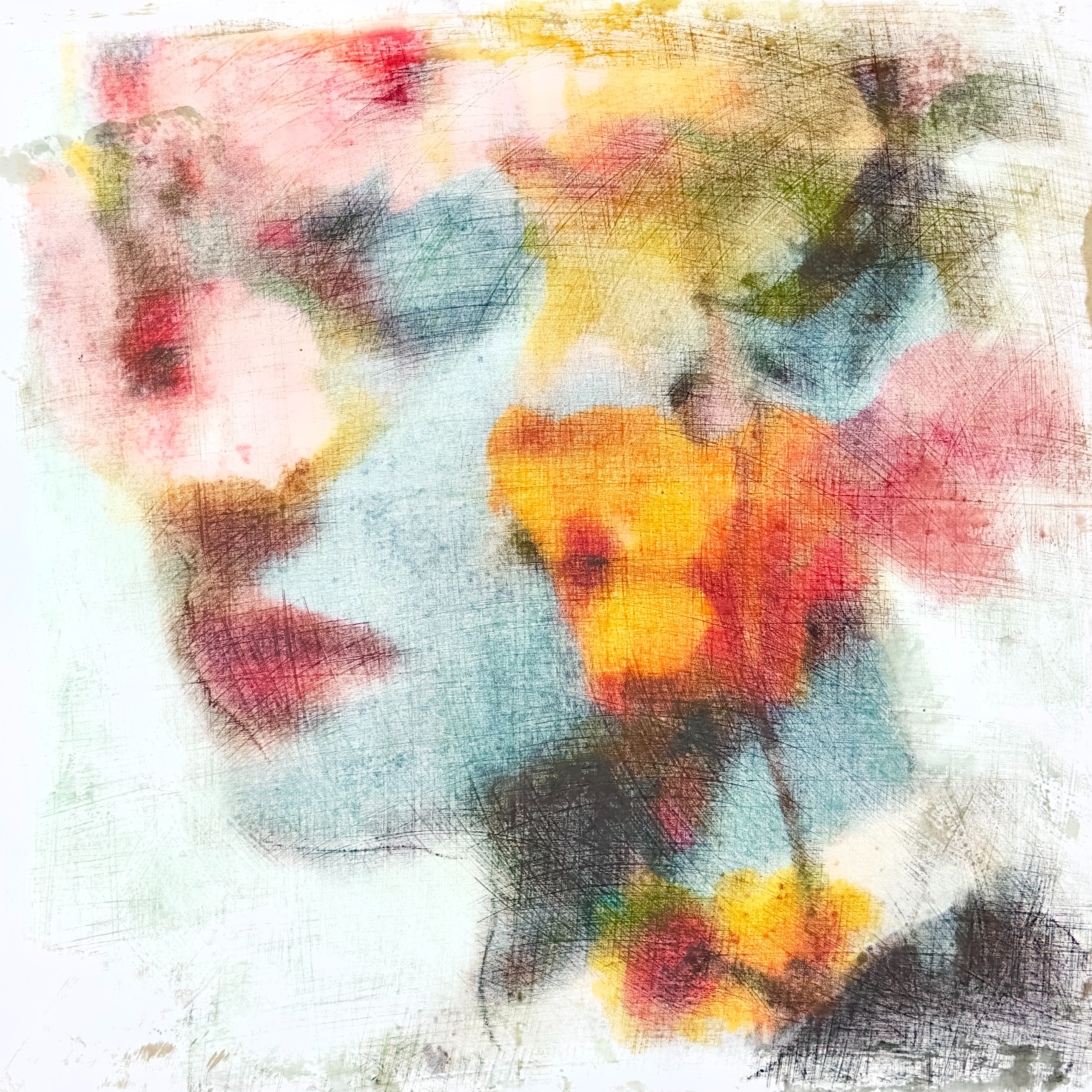 Chromatic Emergence, Robert Jaso — Mixed Media, Expressionism, Wood — 100 × 100 cm