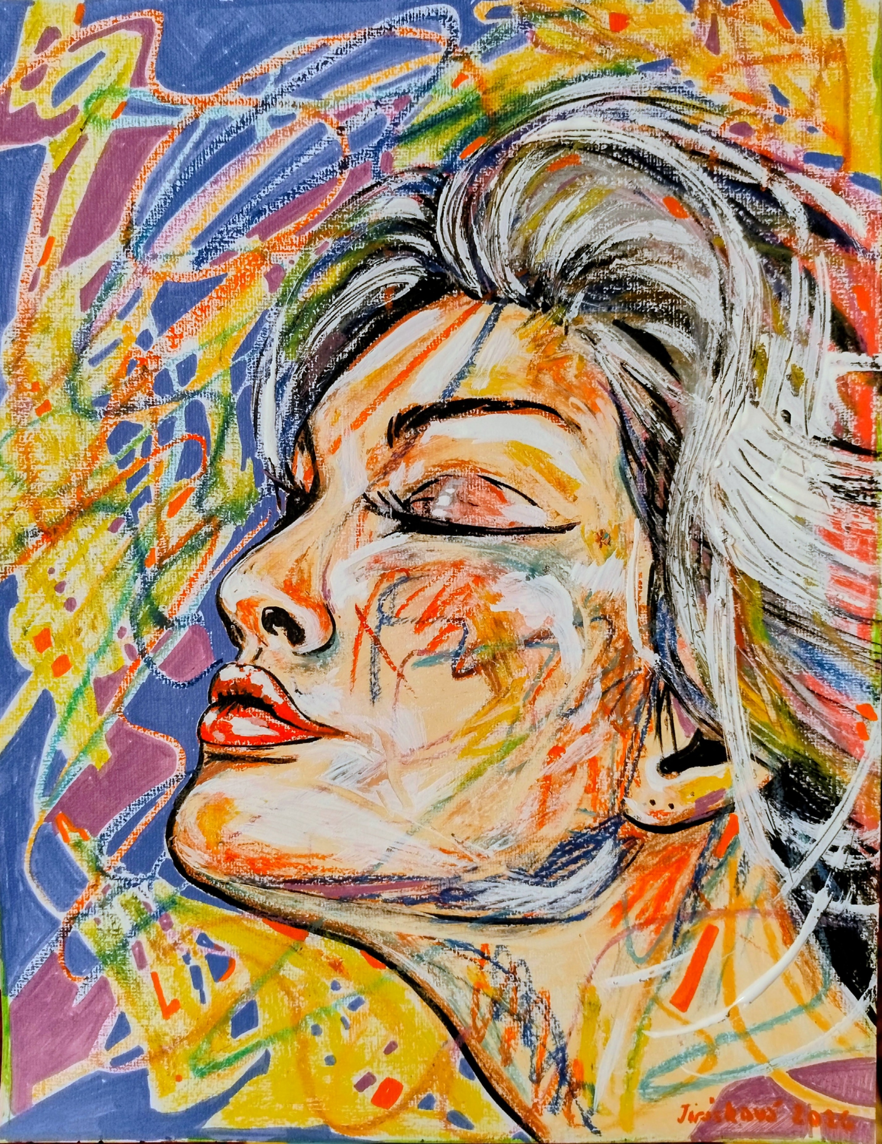Bez pravidel, Romana Jirásková — Mixed Media, Expressionism, Paper — 23 × 30 cm