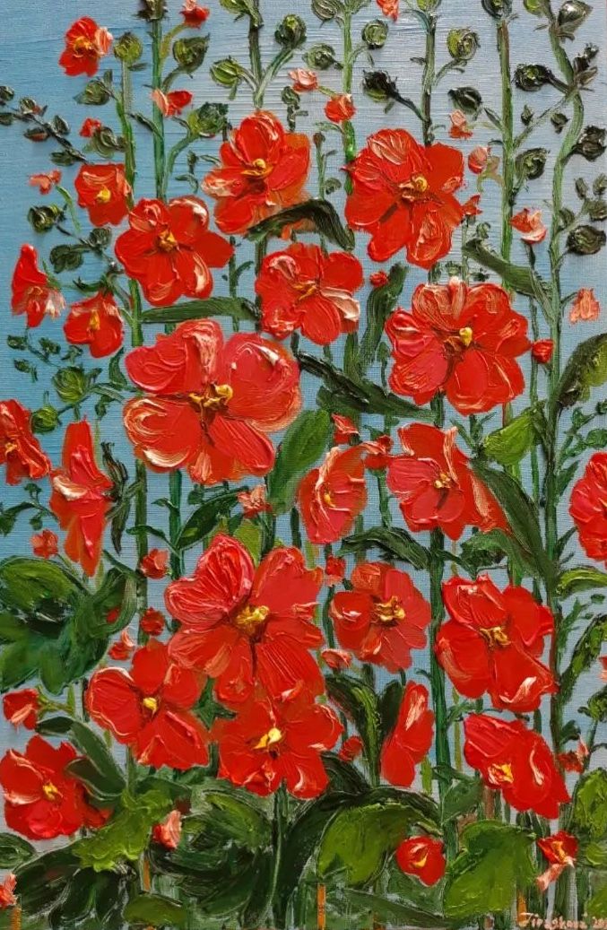 Slézová růže (Rosa-de-bico), Romana Jirásková — Canvas, 40 × 60 cm