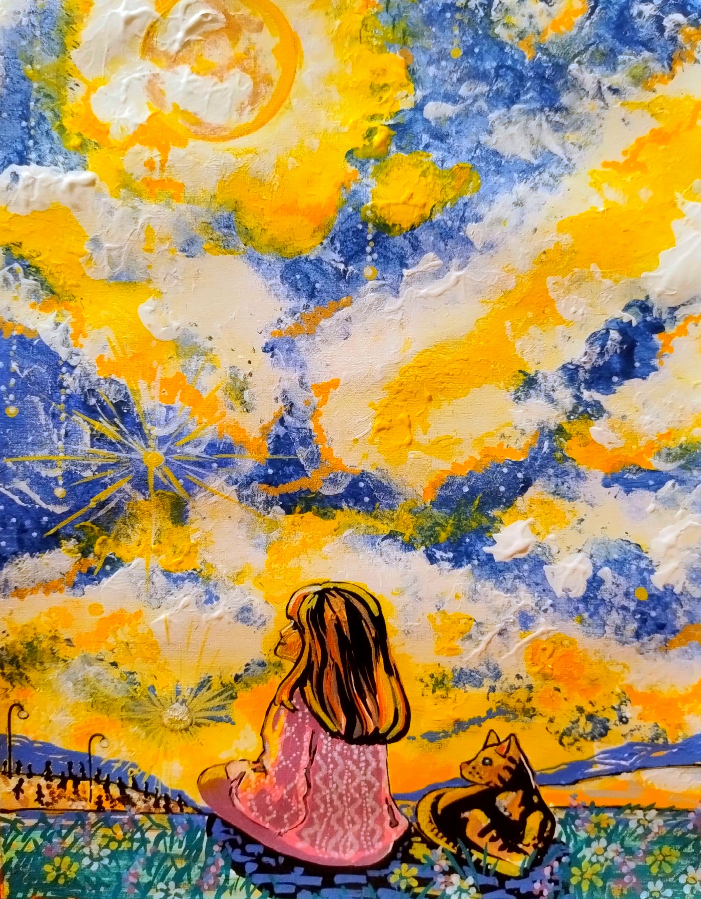 V tichu, Romana Jirásková — Acrylic, Romanticism, Paper — 23 × 29 cm
