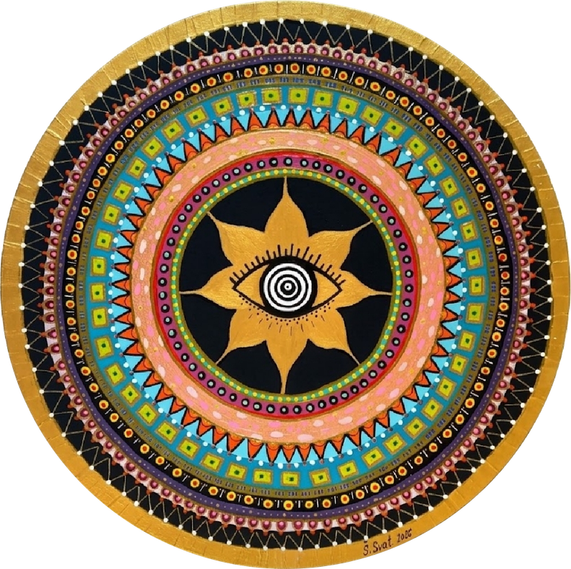 MEXICKÉ OKO (EL OJO MEXICANO), Šárka Svatková — Lienzo, 50 × 50 cm