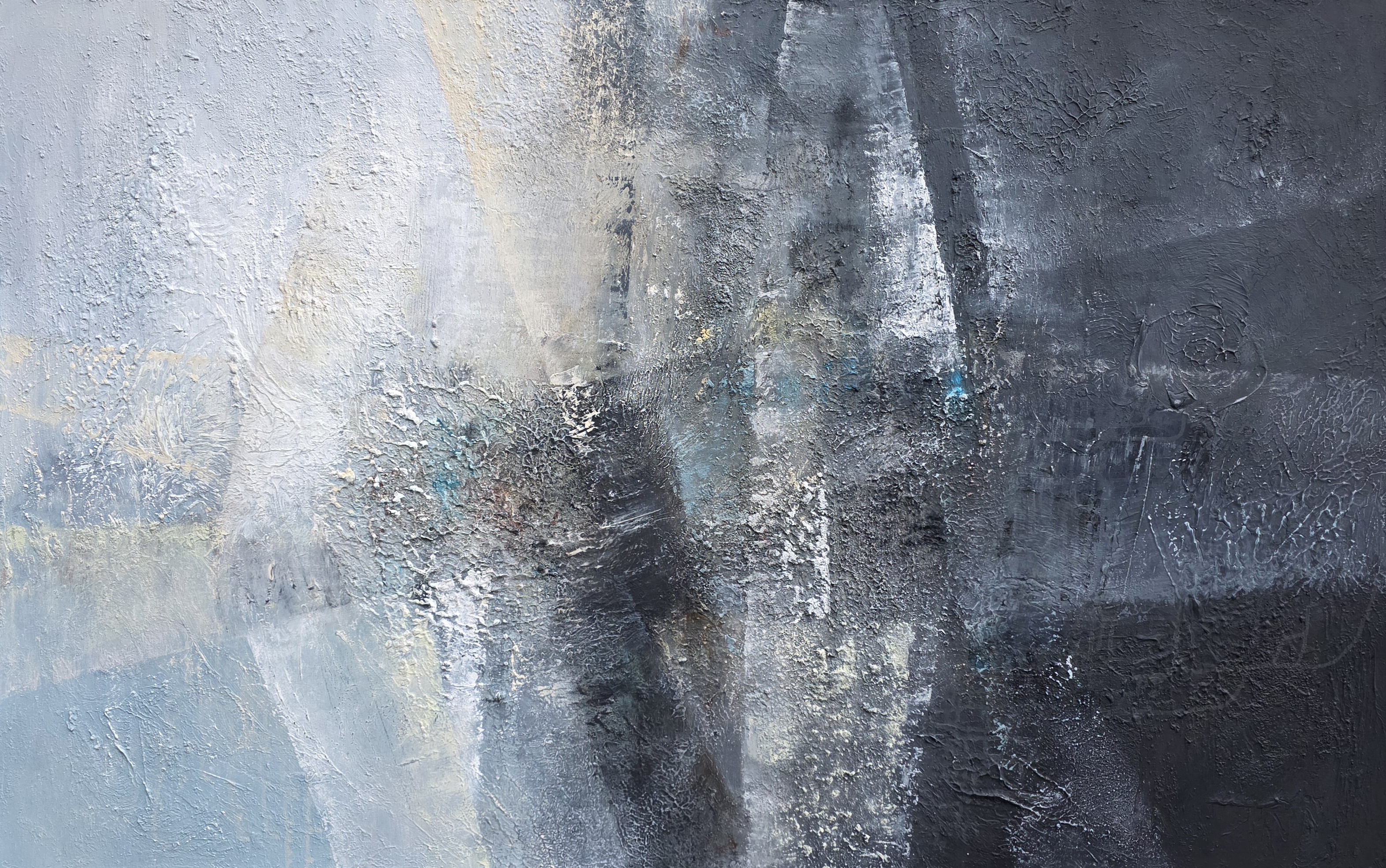 Odstíny prostoru, Silvie Kořistková — Mixed Media, Abstract, Canvas — 140 × 89.8 cm