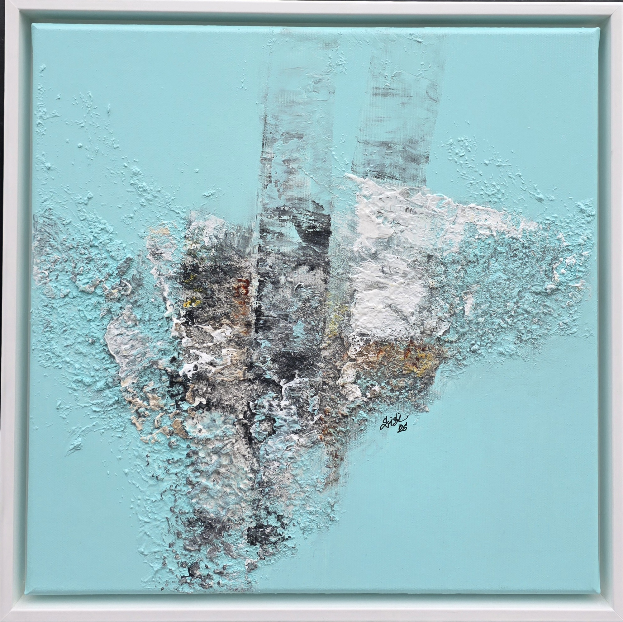 Posuny, Silvie Kořistková — Mixed Media, Abstract, Canvas — 40 × 40 cm