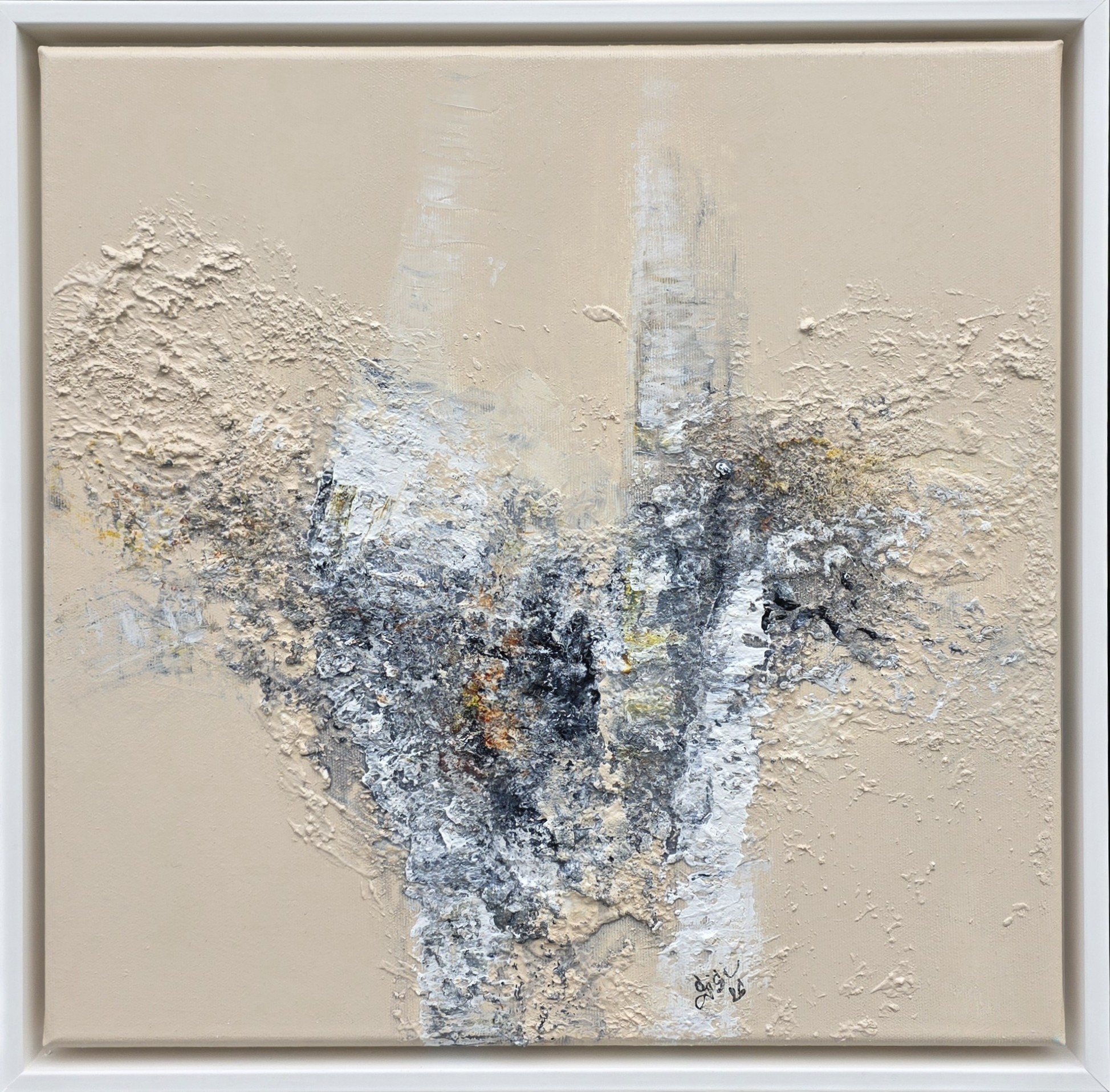 Rozestup, Silvie Kořistková — Mixed Media, Abstract, Canvas — 40 × 40 cm